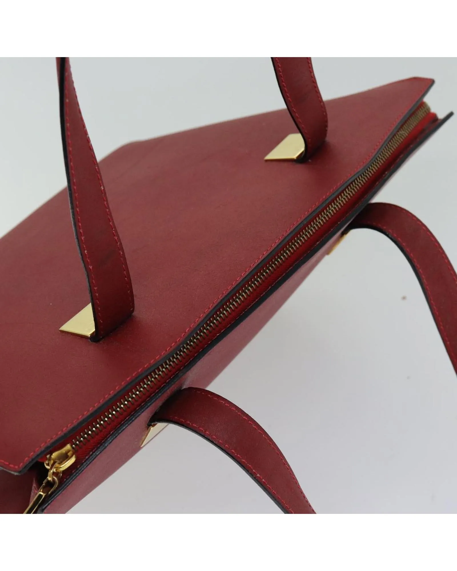 CELINE Cabas Phantom Leather Tote Bag - Burgundy