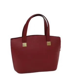 CELINE Cabas Phantom Leather Tote Bag - Burgundy