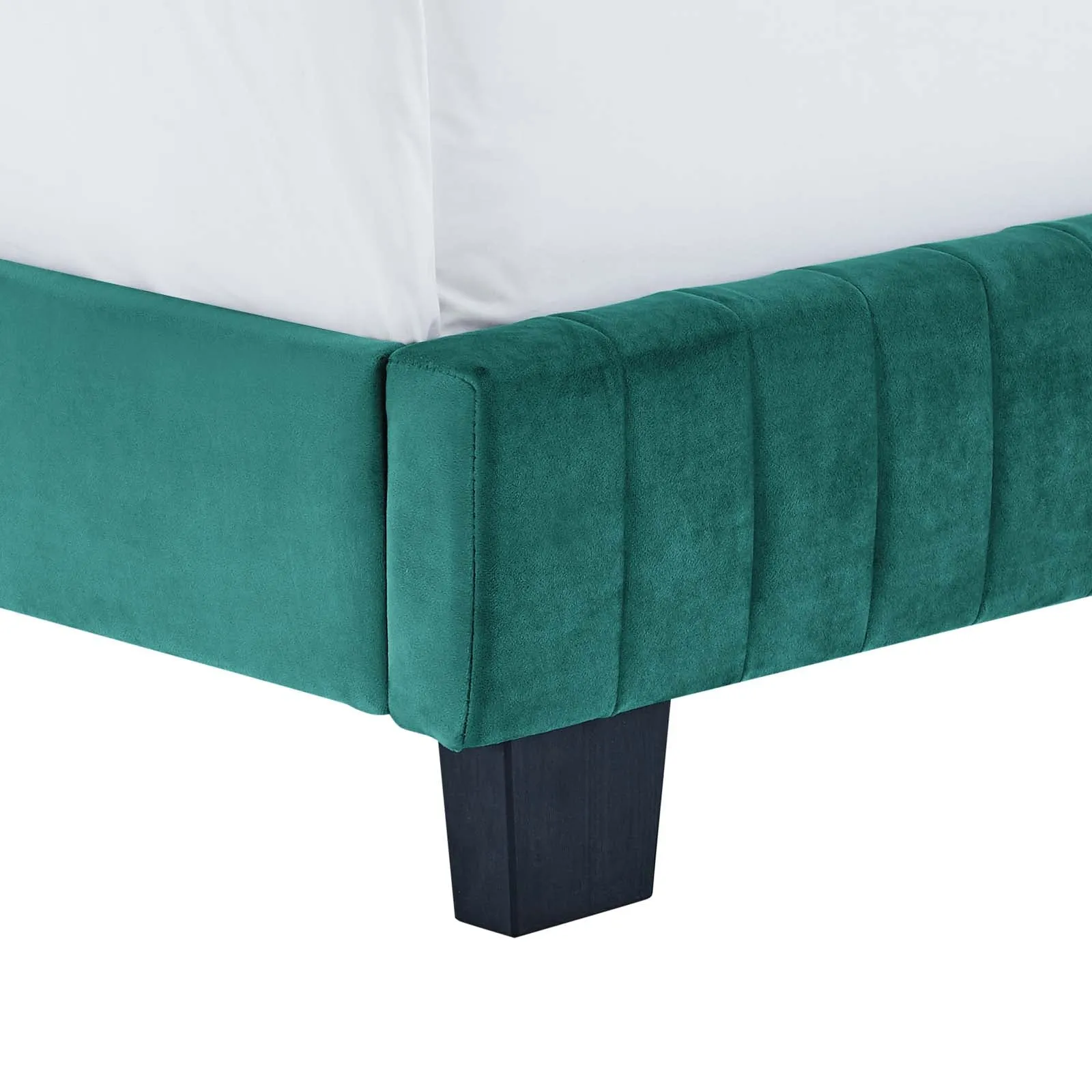 Celine Channel Tufted Performance Velvet Full Bed Teal MOD-6331-TEA