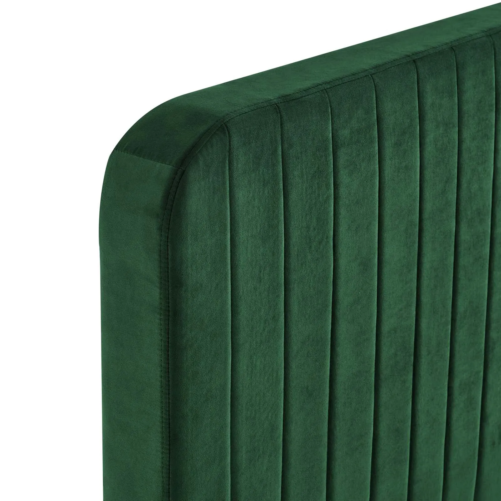 Celine Channel Tufted Performance Velvet Queen Platform Bed Emerald MOD-6334-EME