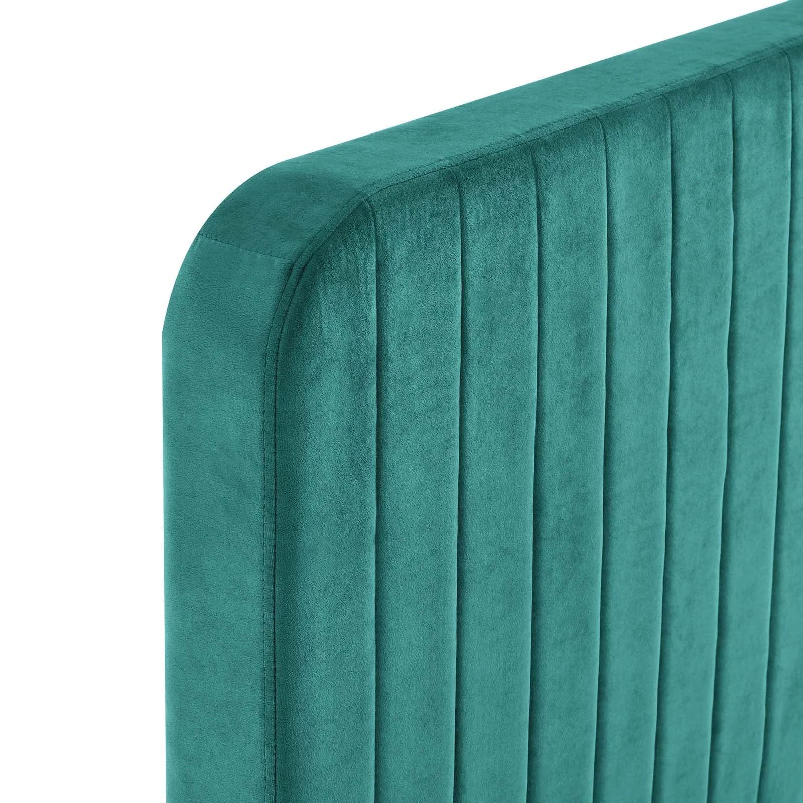 Celine Channel Tufted Performance Velvet Queen Platform Bed Teal MOD-6334-TEA