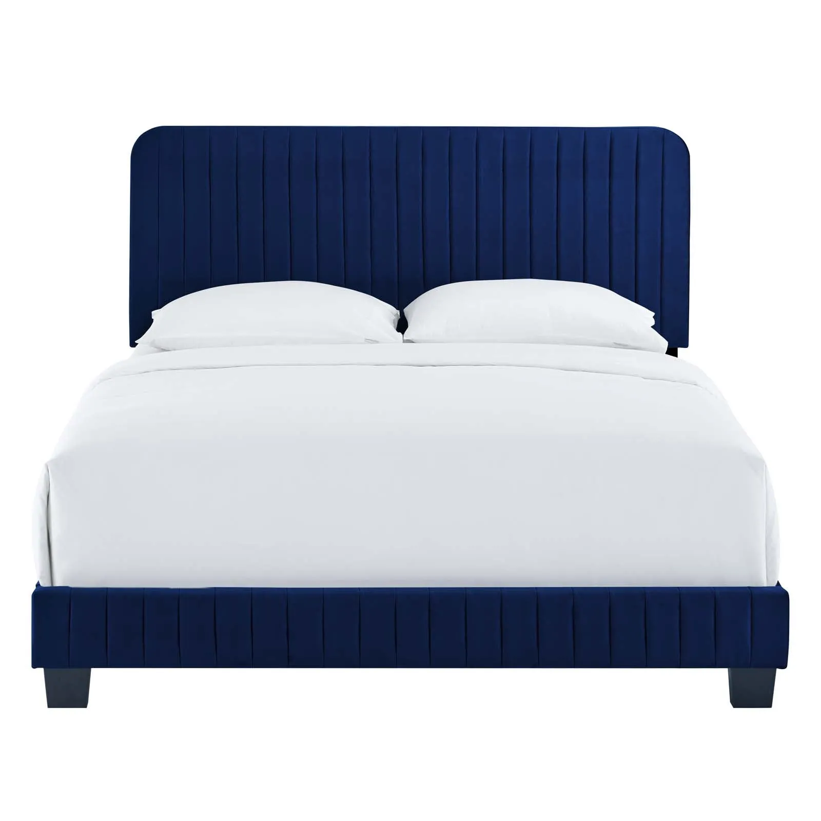 Celine Channel Tufted Performance Velvet Twin Bed Navy MOD-6332-NAV