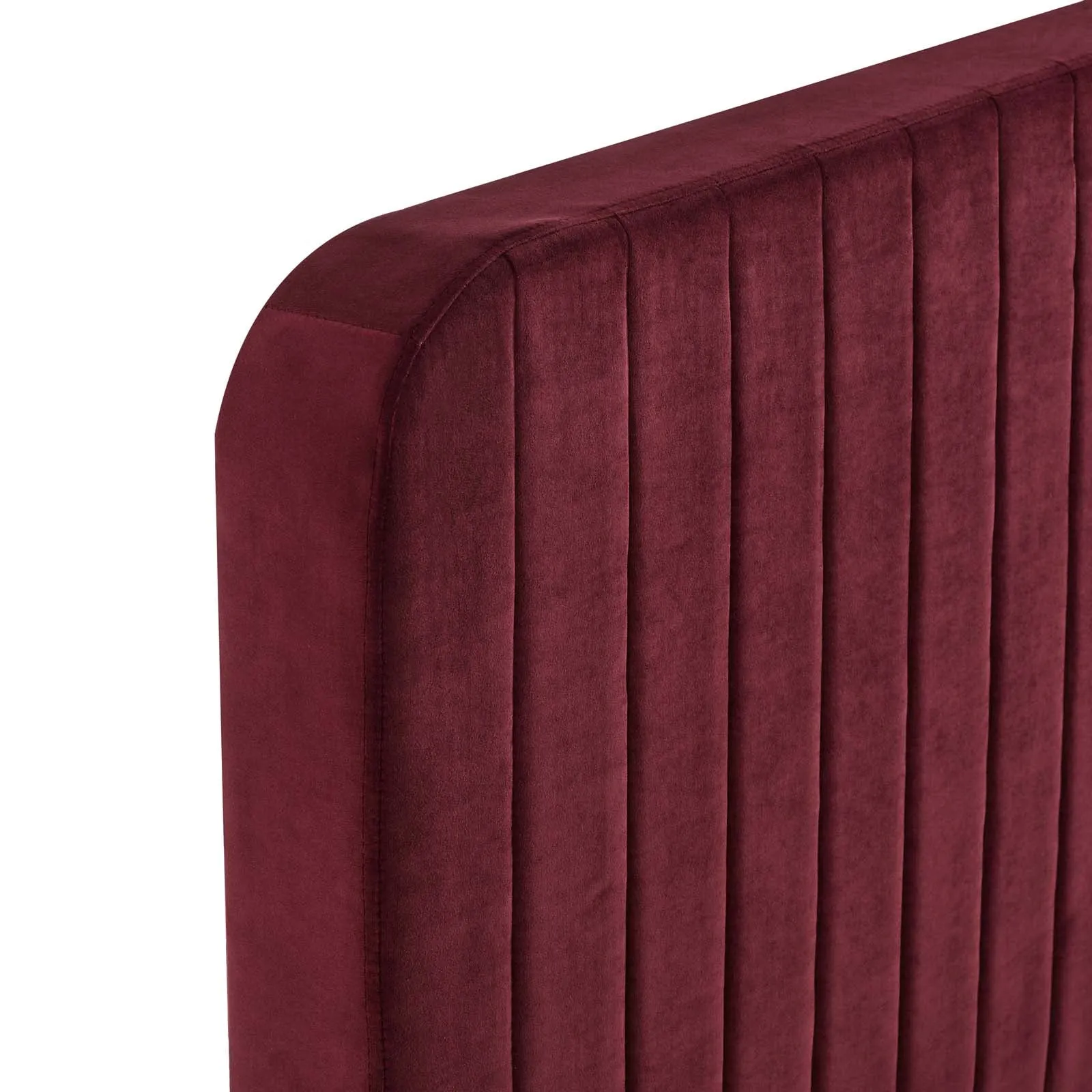 Celine Channel Tufted Performance Velvet Twin Platform Bed Maroon MOD-6336-MAR