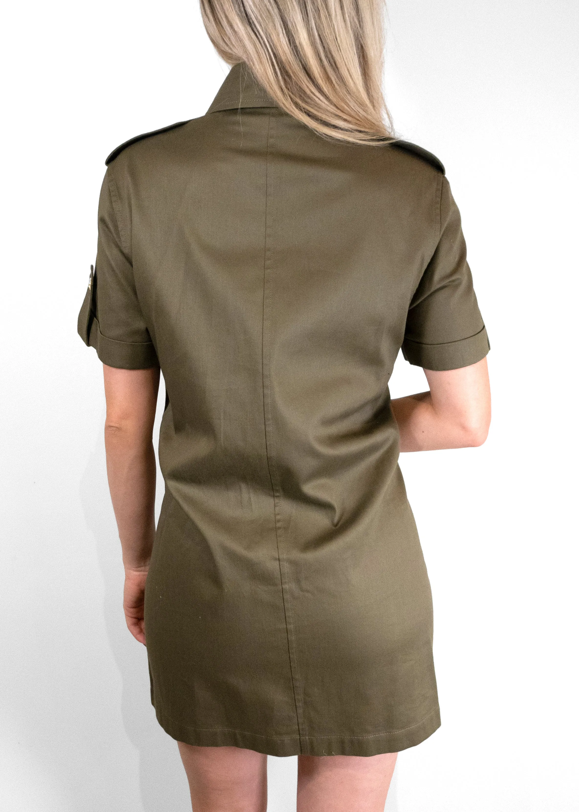 Celine Short T-Shirt Dress w/ Military Pockets