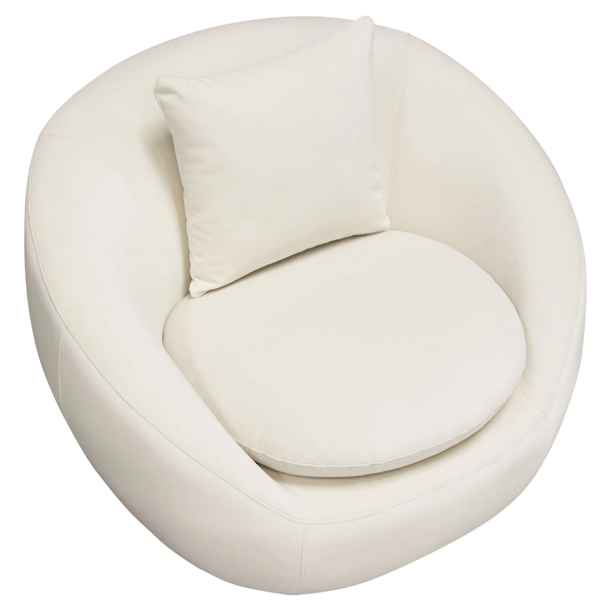 Celine Swivel Accent Chair in Light Cream Velvet w/ Brushed Gold Accent Band by Diamond Sofa