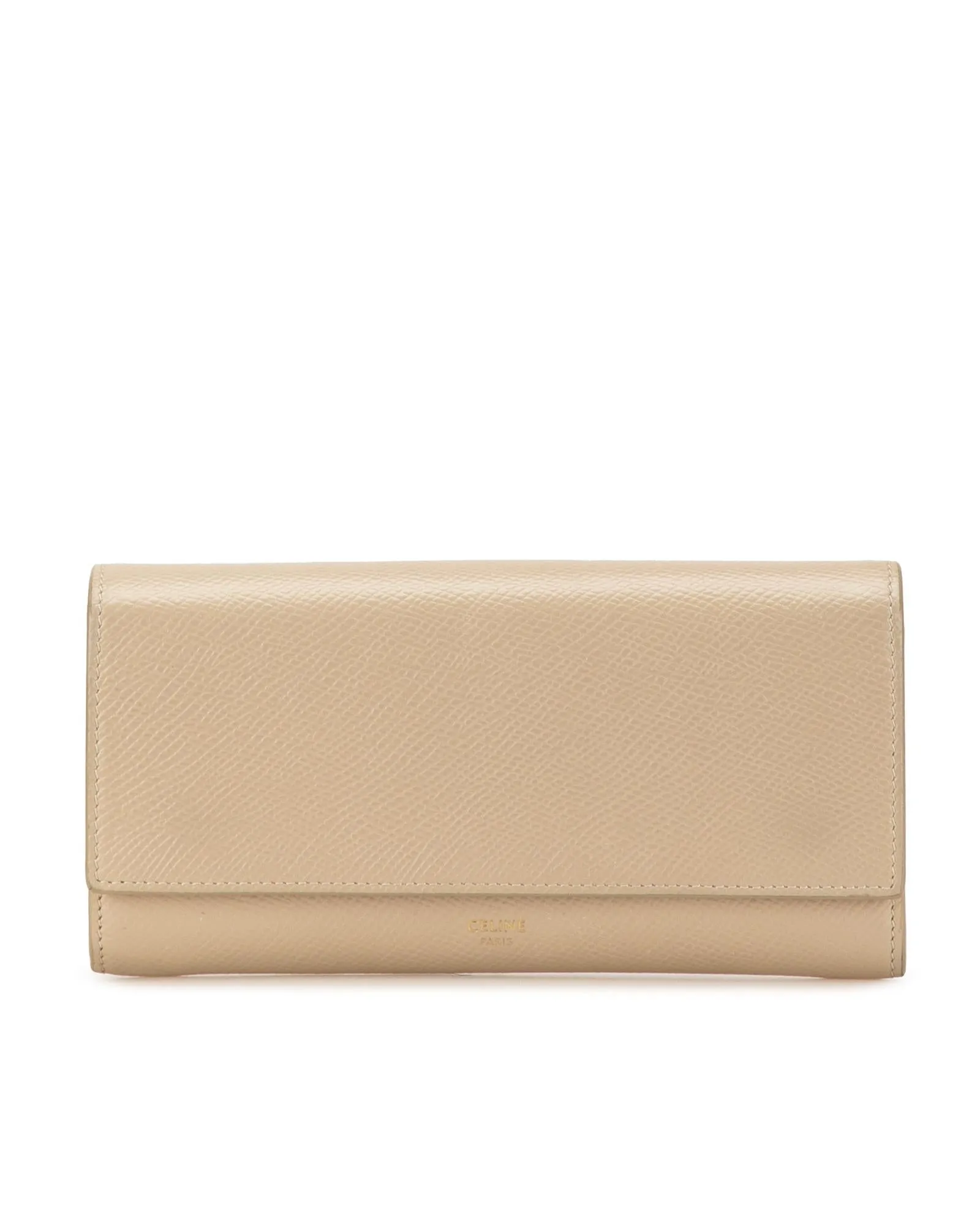 Celine TriFold Wallet in Beige Calfskin Leather