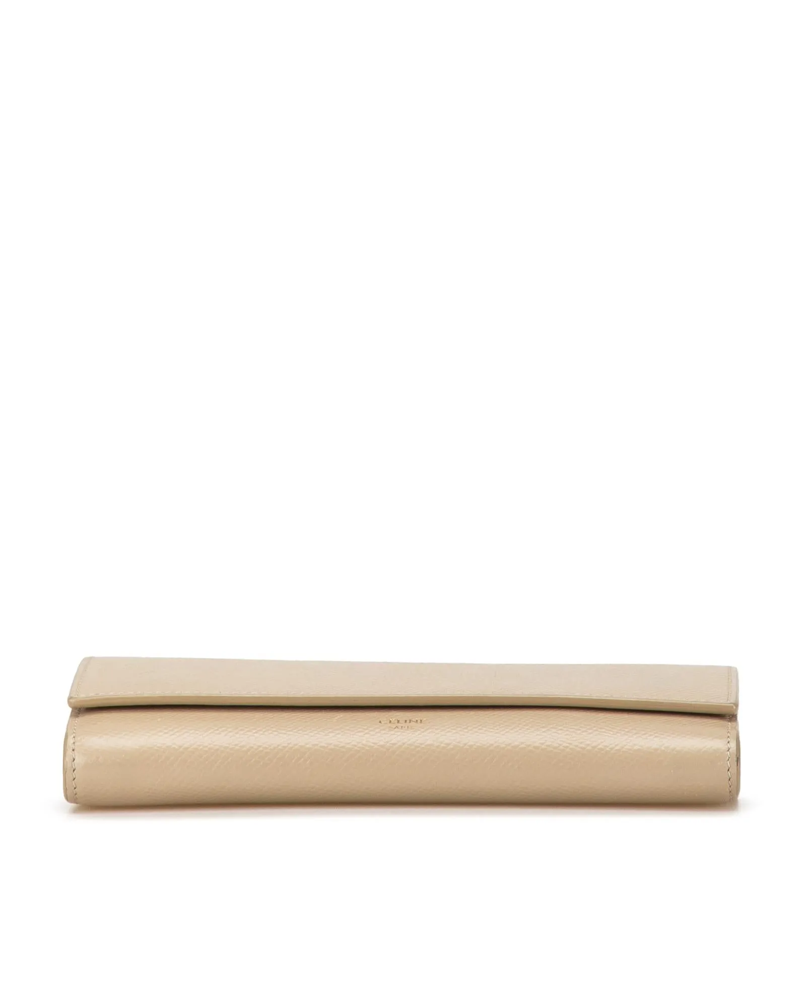 Celine TriFold Wallet in Beige Calfskin Leather