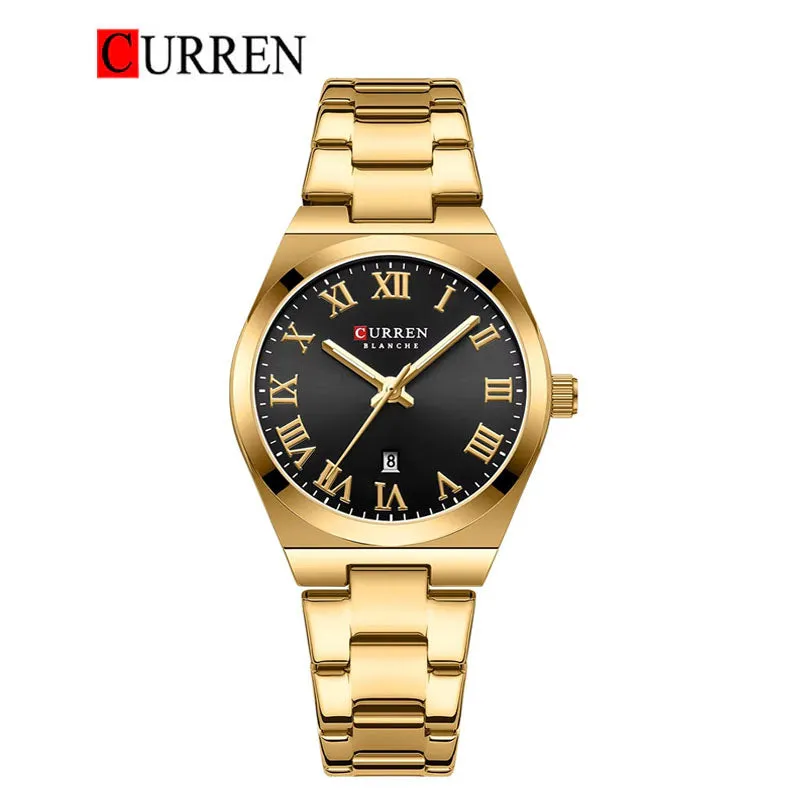 CURREN Original Brand Stainless Steel Band Wrist Watch For Women With Brand (Box & Bag)-9095