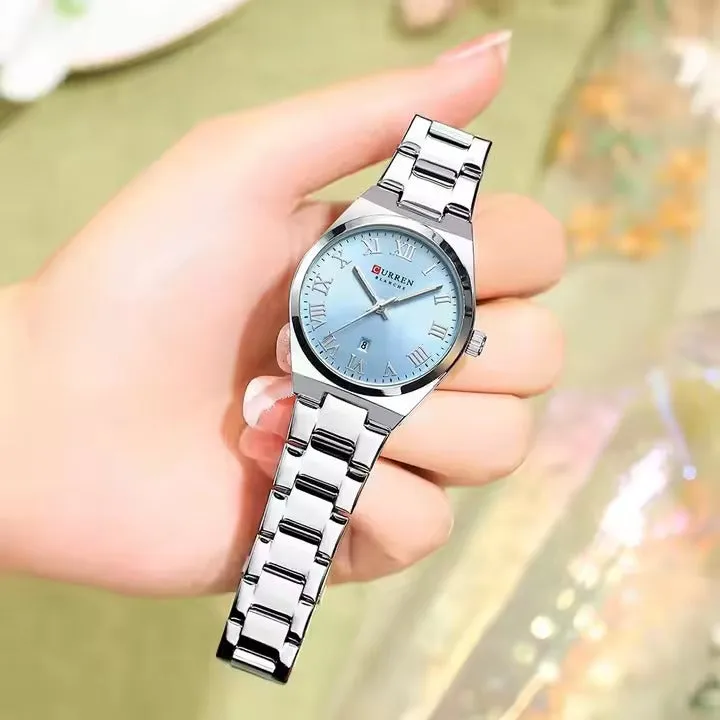 CURREN Original Brand Stainless Steel Band Wrist Watch For Women With Brand (Box & Bag)-9095