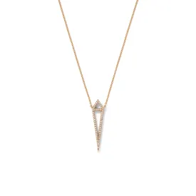 Dagger Pendant in 18K Rose Gold with Pale Champagne Diamonds