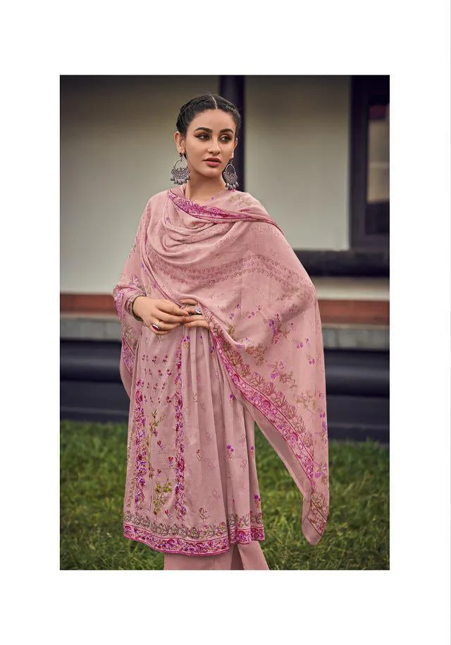 Deepsy Unstitched Printed Light Purple Jam Cotton Printed Suits Material