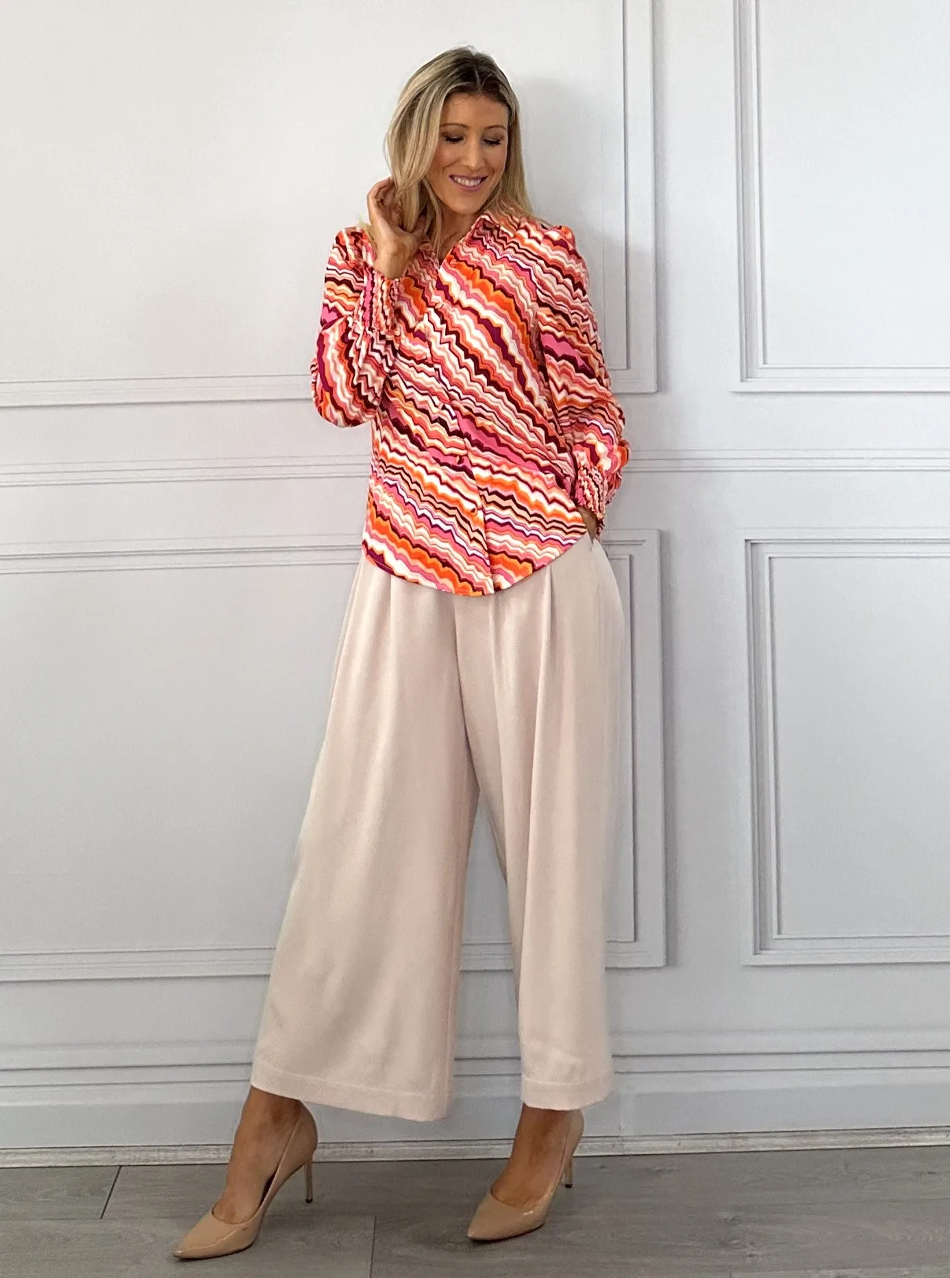 Ella Wide Leg Pant - Beige