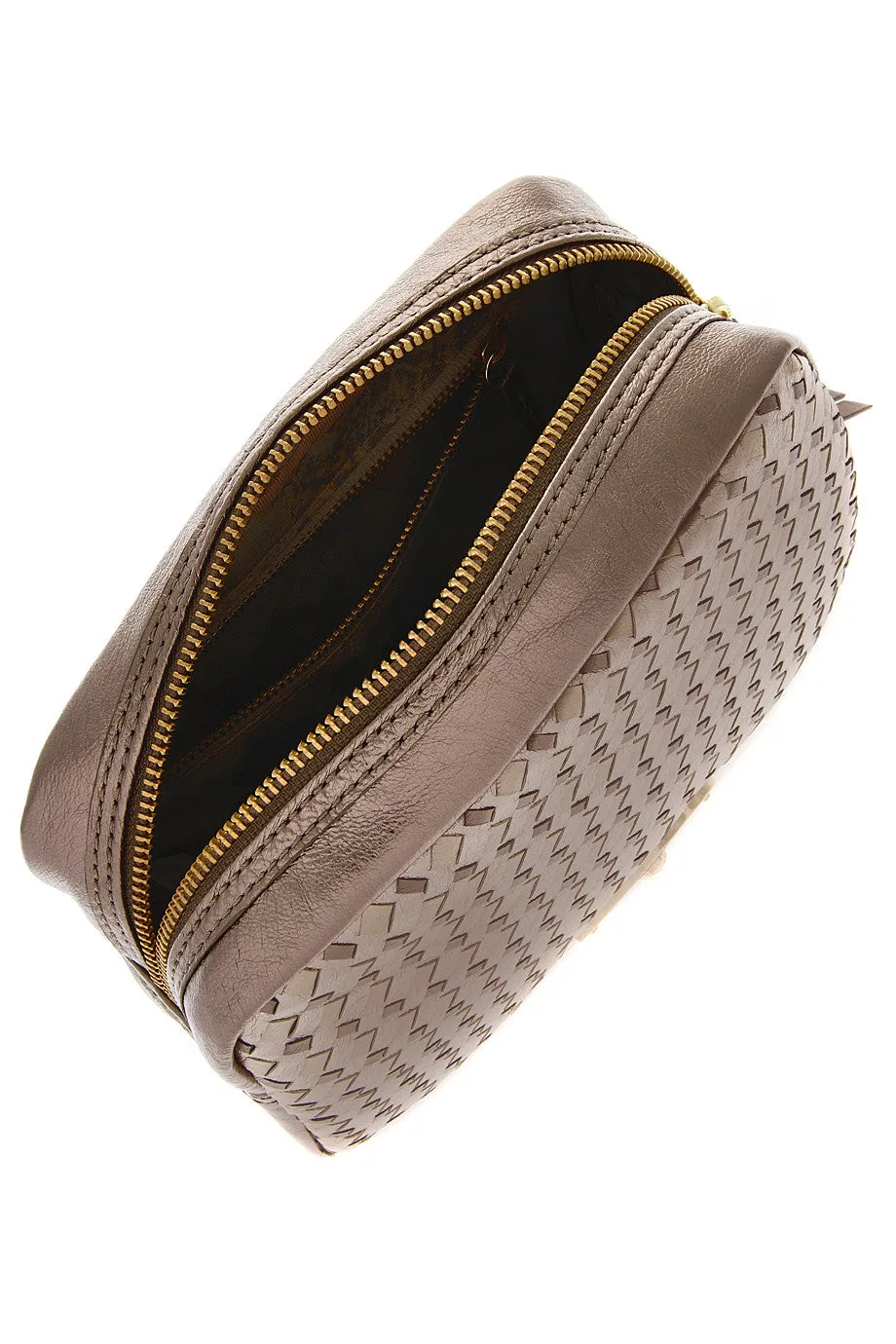 ELLIOTT LUCCA MILLANA Metallic Gold Leather Clutch Bag