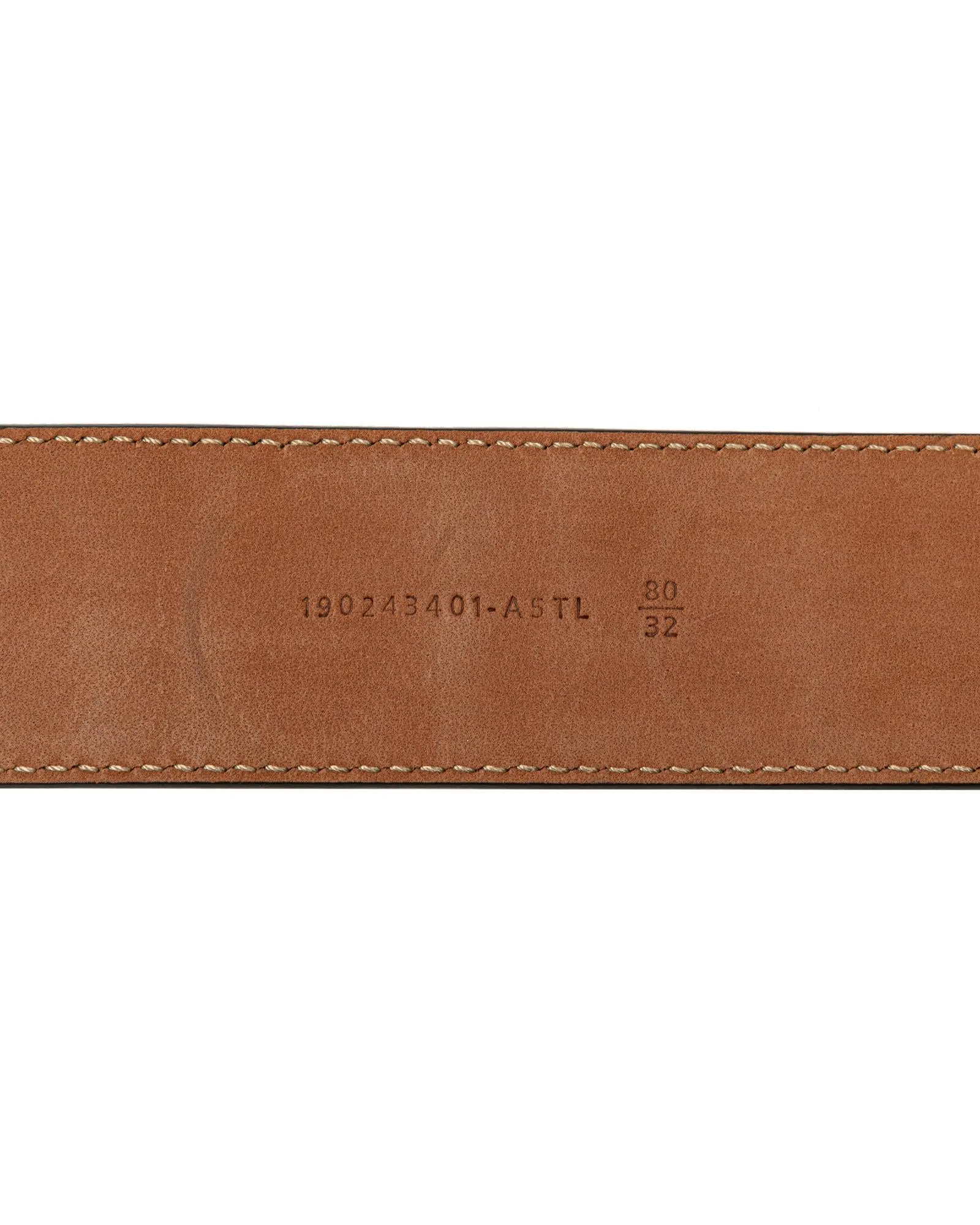 Embossed Leather Belt with Metal Buckle