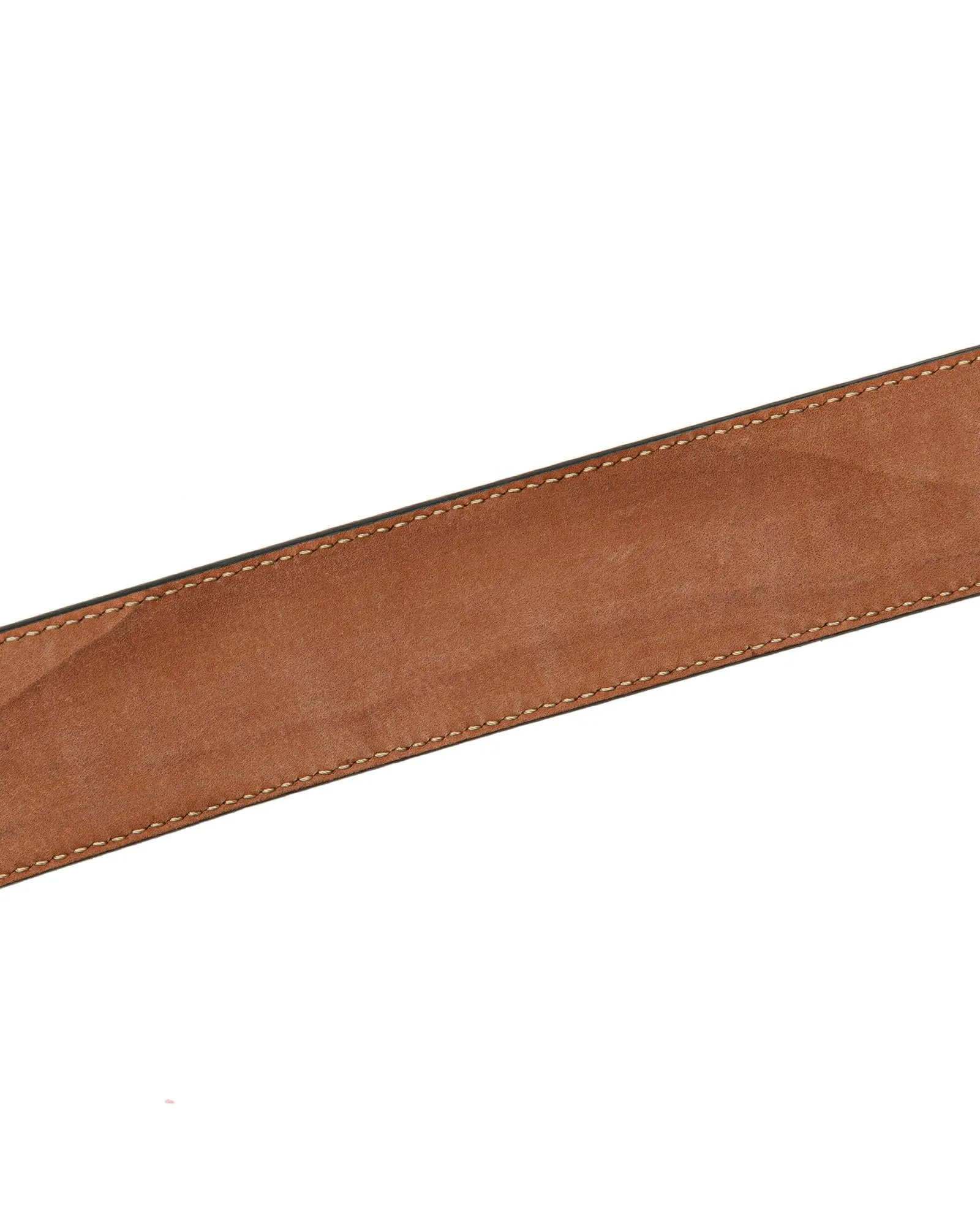 Embossed Leather Belt with Metal Buckle