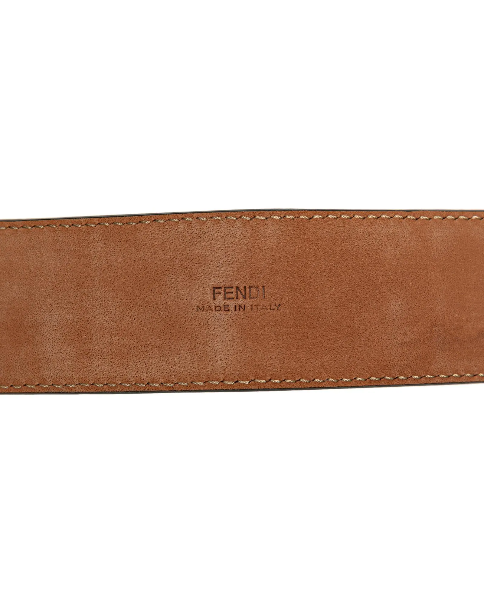 Embossed Leather Belt with Metal Buckle