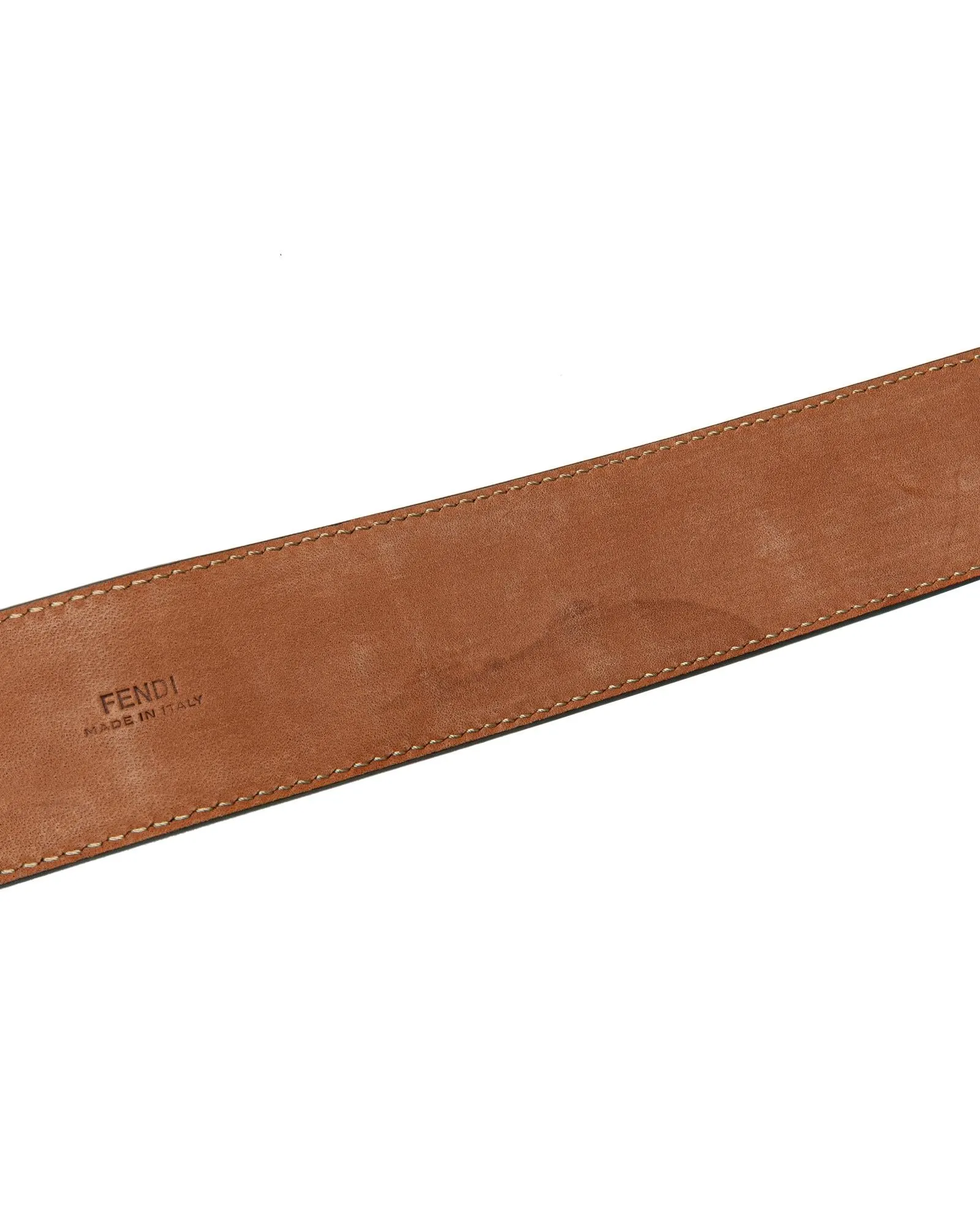 Embossed Leather Belt with Metal Buckle