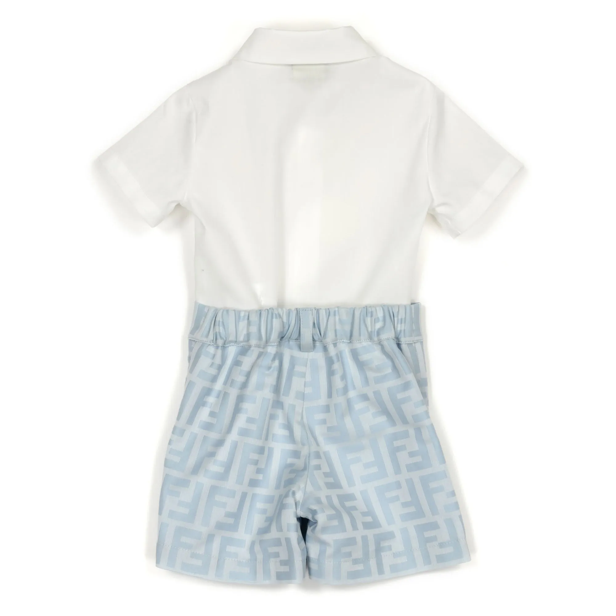 Fendi Baby Boys Blue & White Ceremony Romper