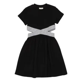 Fendi Black & Silver Cut-Out Dress