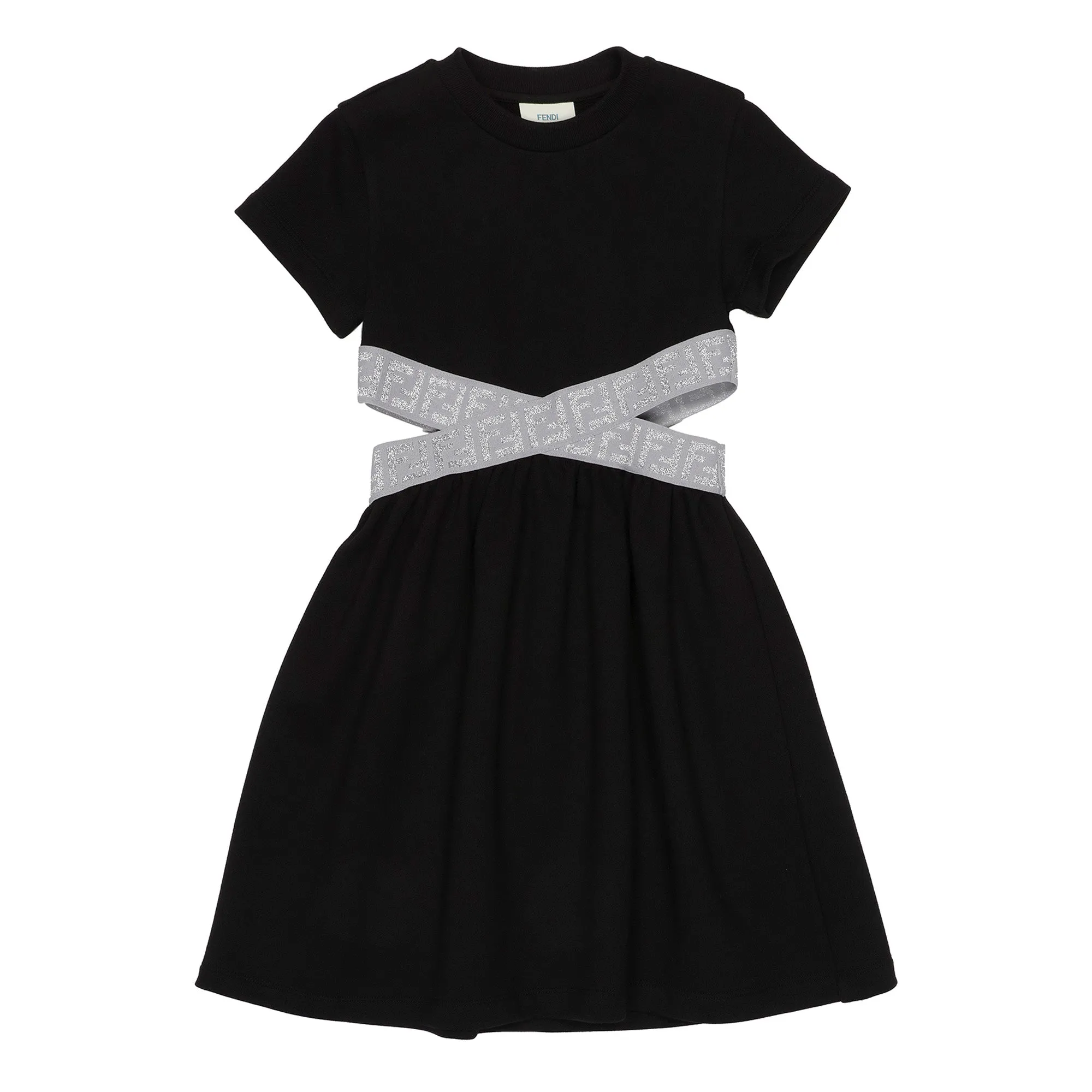 Fendi Black & Silver Cut-Out Dress