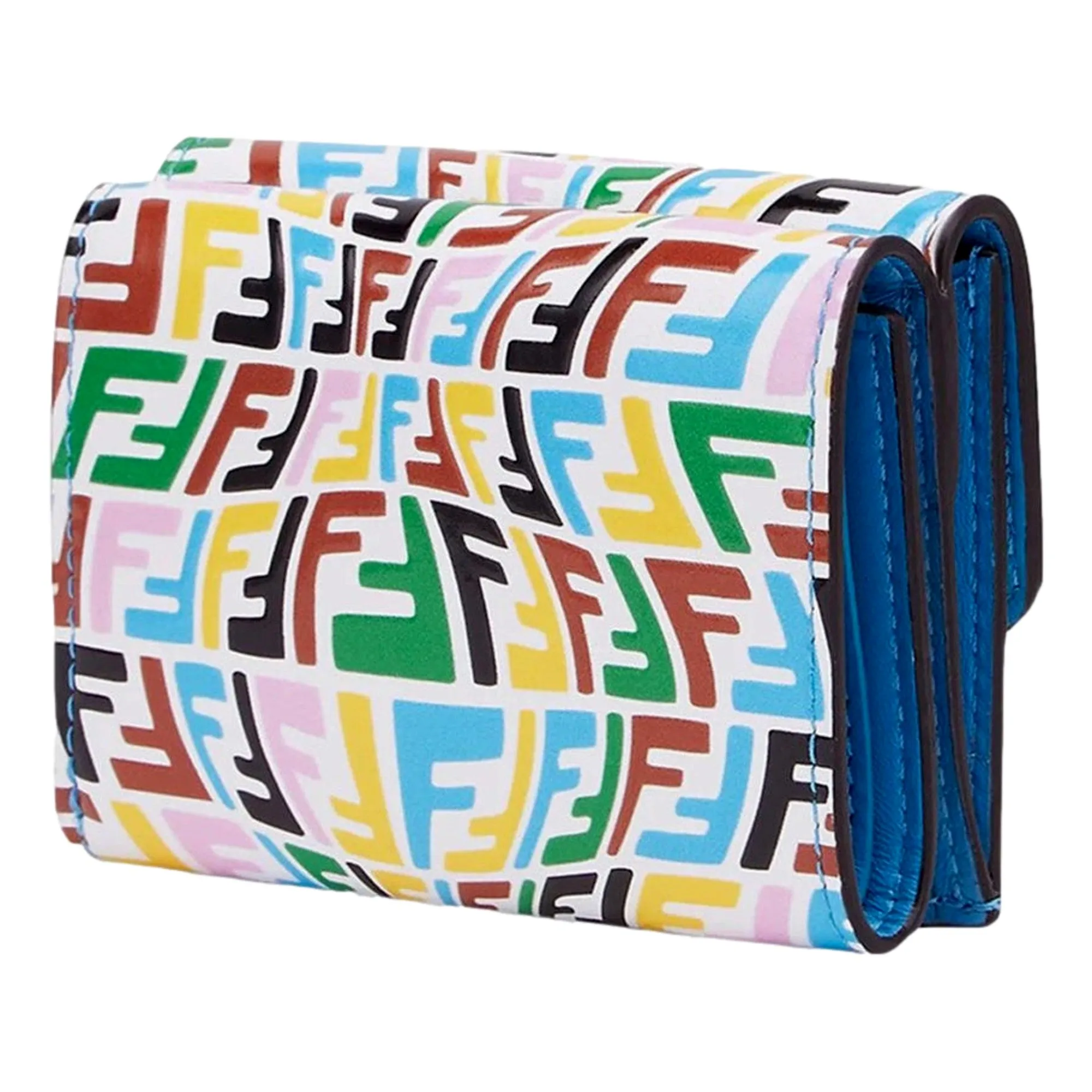 Fendi Vertigo Baguette Multicolor Leather Small Trifold Wallet