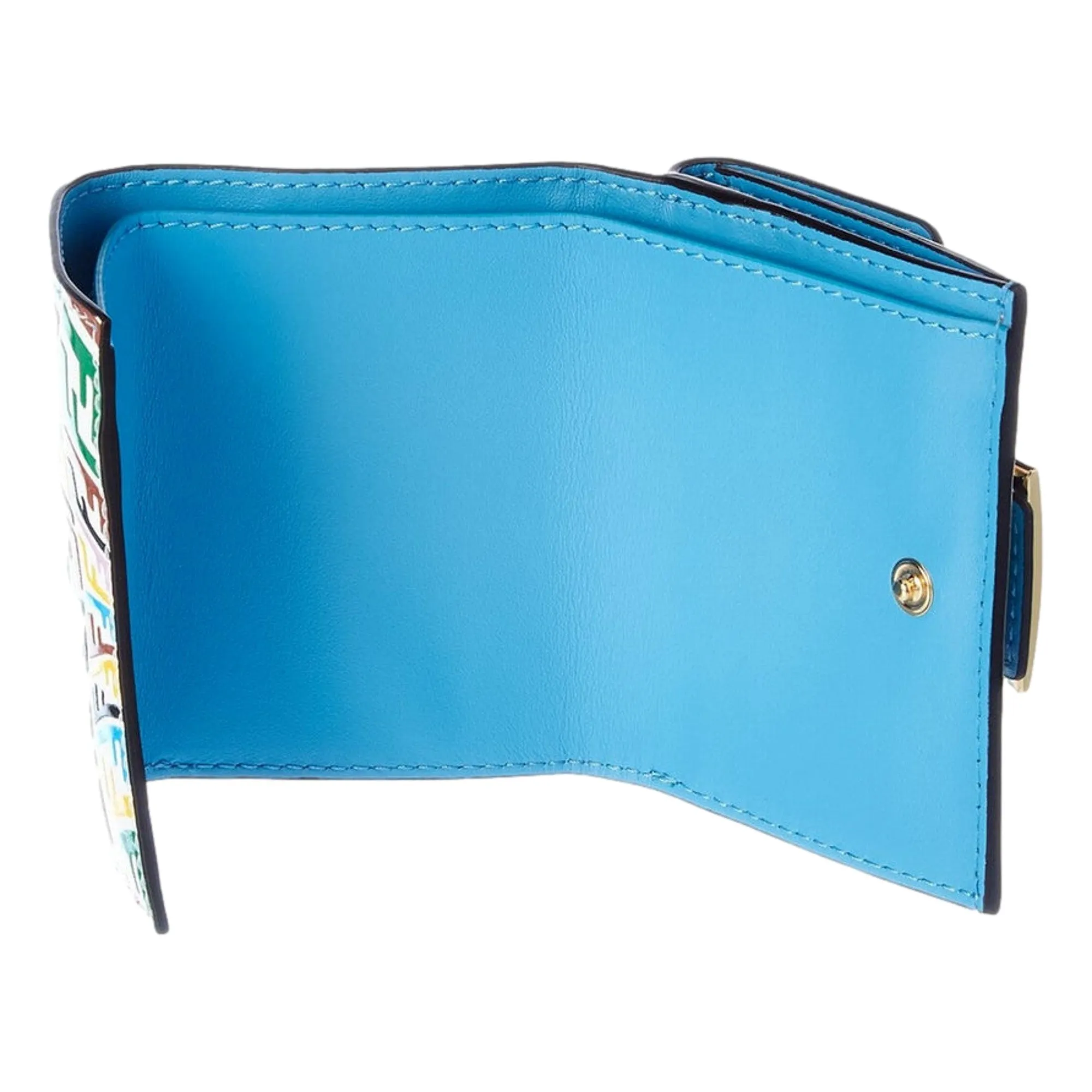 Fendi Vertigo Baguette Multicolor Leather Small Trifold Wallet