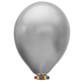 Globos Payaso 5in Balloon Metallic Silver 100ct