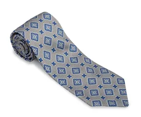 Gray Adams Medallions Necktie - F5187