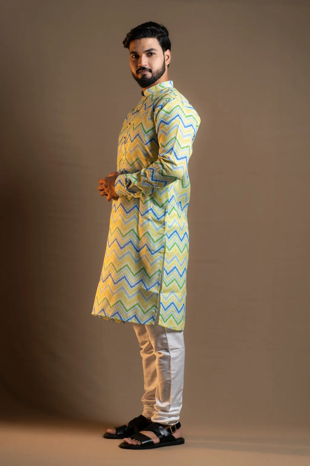 GREEN PRINTED KURTA PAJAMA