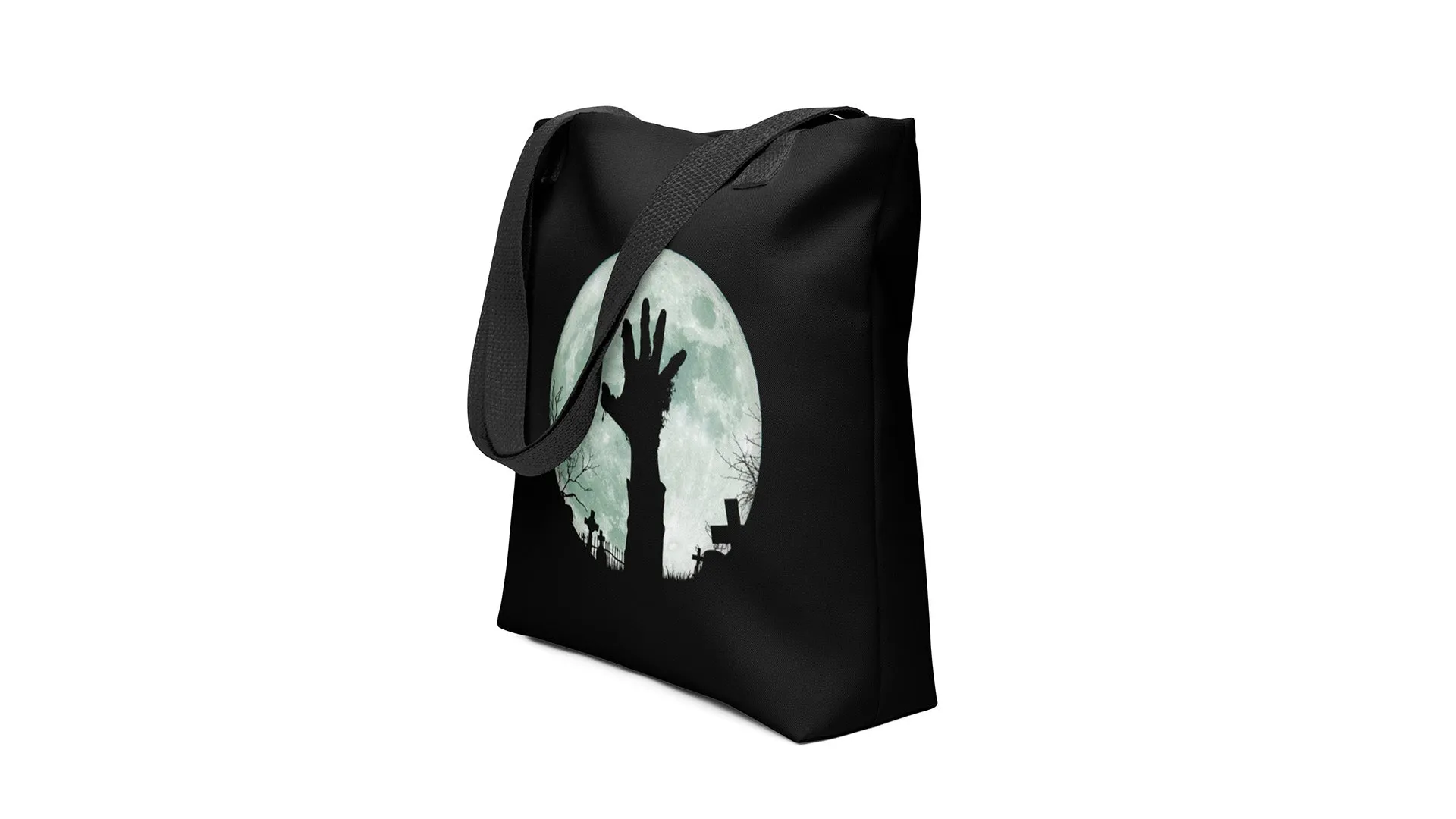 Halloween Moon Zombie Graveyard Tote Bag