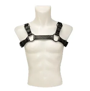 Harness - Black Leather with Black Buckle Hardware - Medium