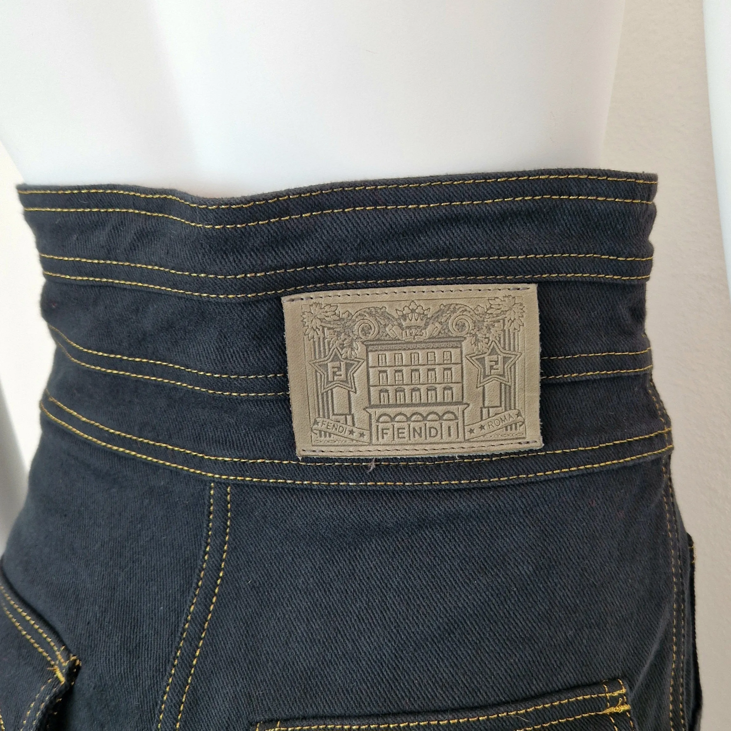 Jeans Fendi blu vita altissima