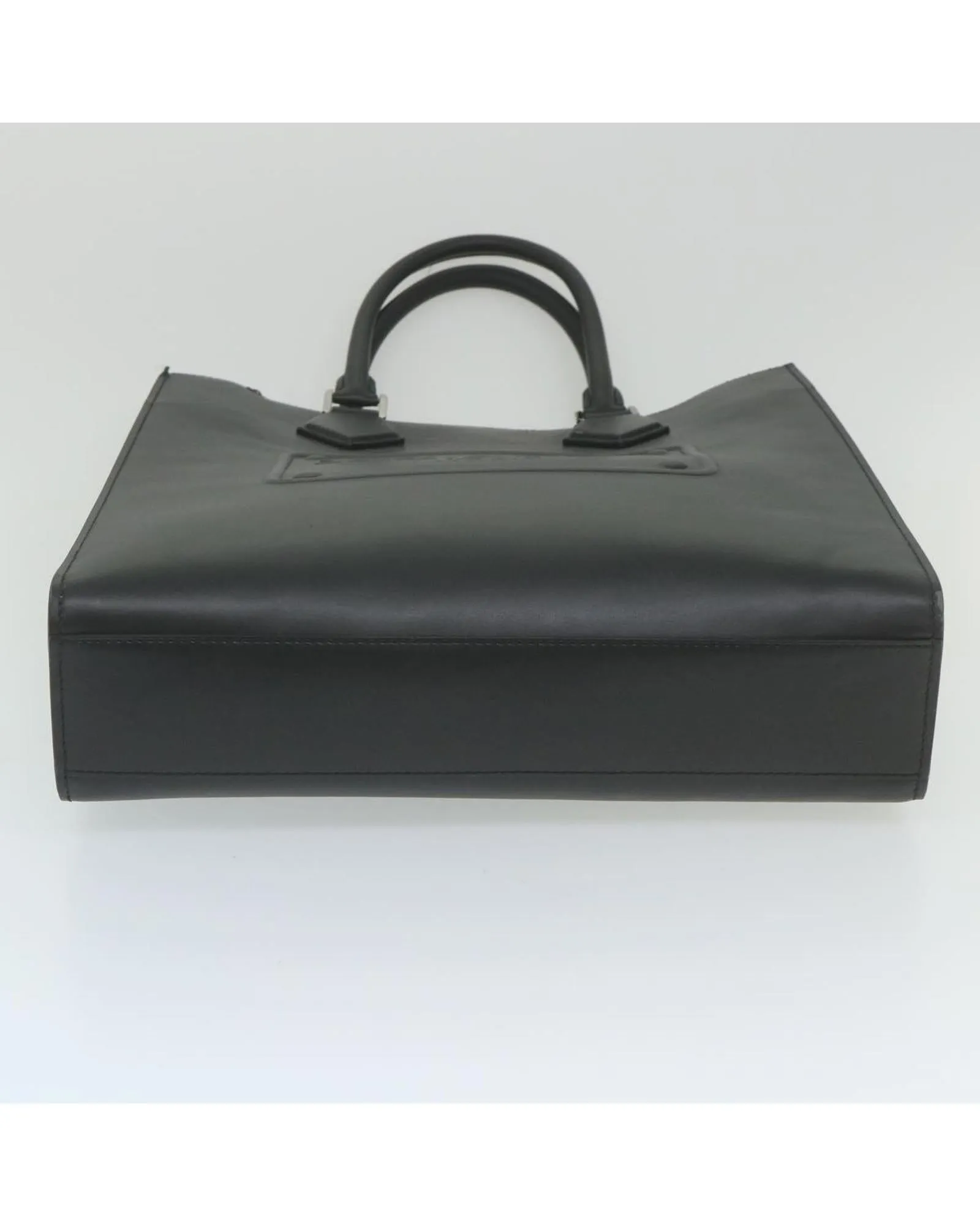 Leather 2way Tote Bag - Black