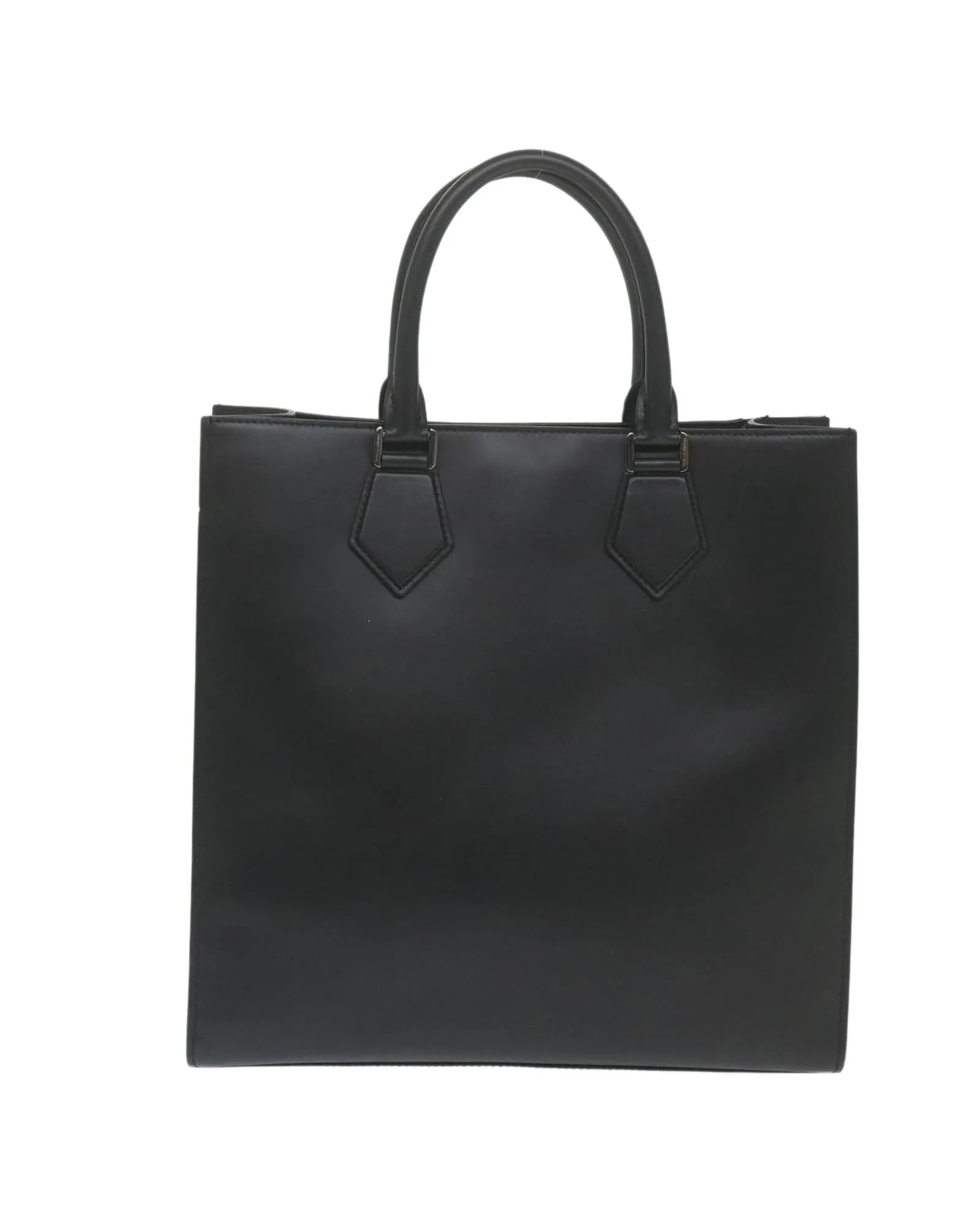 Leather 2way Tote Bag - Black