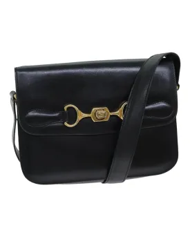 Leather Shoulder Bag with Adjustable Strap and Vintage Detailing