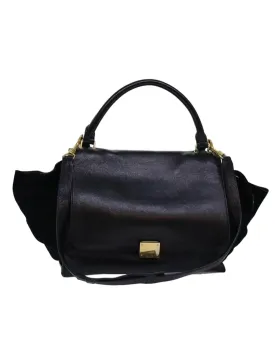 Leather Trapeze Handbag with Shoulder Strap