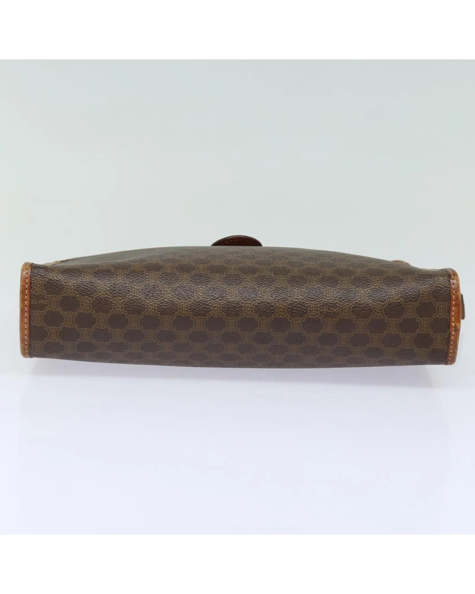 Macadam Canvas Clutch Bag in Brown PVC Leather by Celine