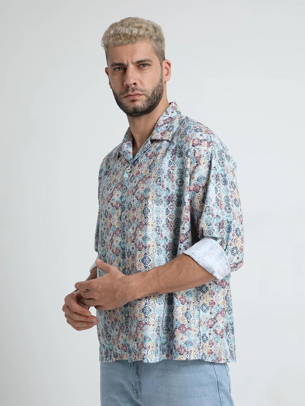 Men Oversized Cuban Collar Prelude Shirt