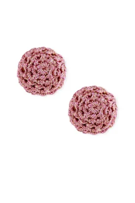 Metallic Crochet Thread Cluster Stud Earrings