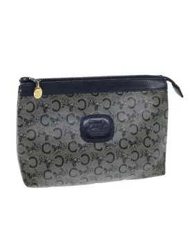 Navy Canvas Celine Pouch with Macadam Print Design