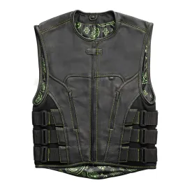 Ninja - Men's Swat Style Leather Motorcycle Vest - Limited Edition