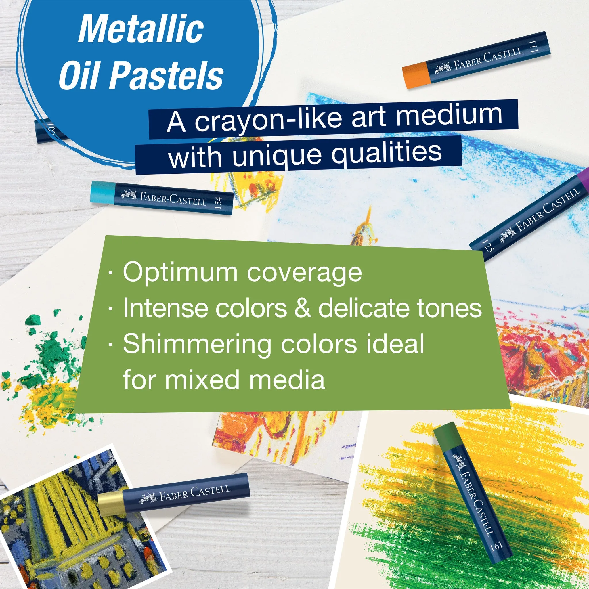 Oil Pastels, Metallic - Set of 12 - #127014