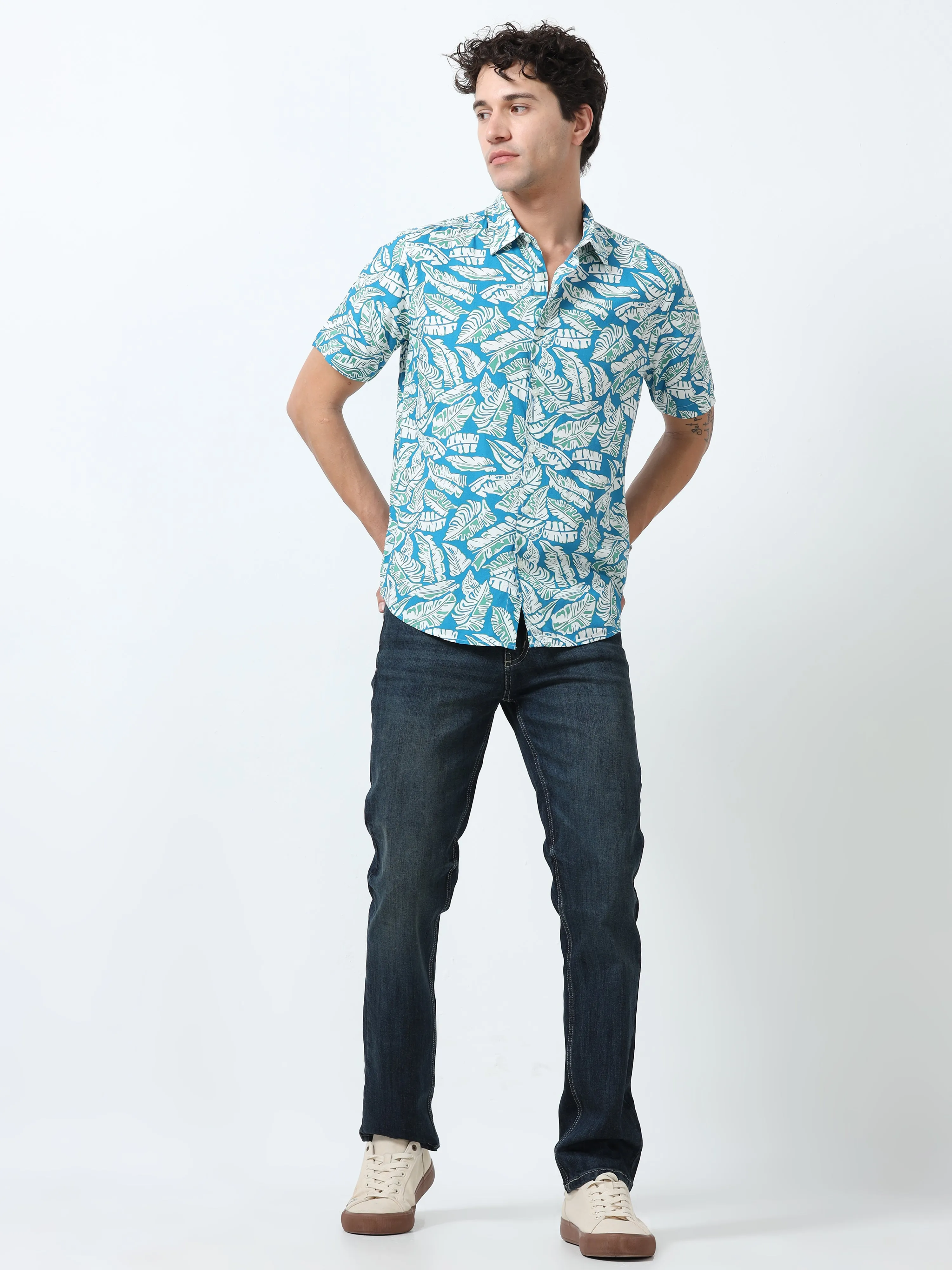 Ophelia - Regular Fit Printed Shirt - Blue