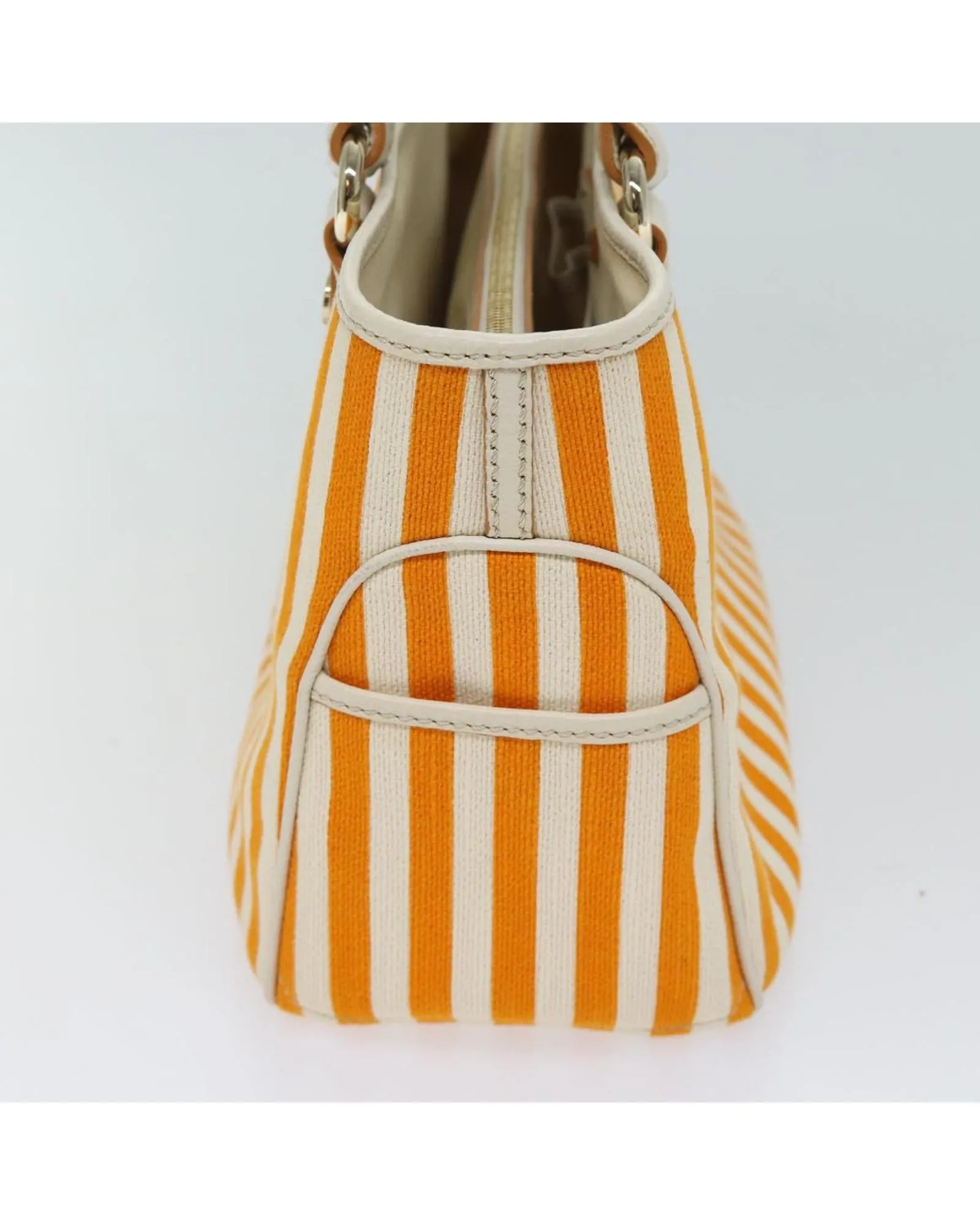 Orange Canvas Hand Bag by Celine