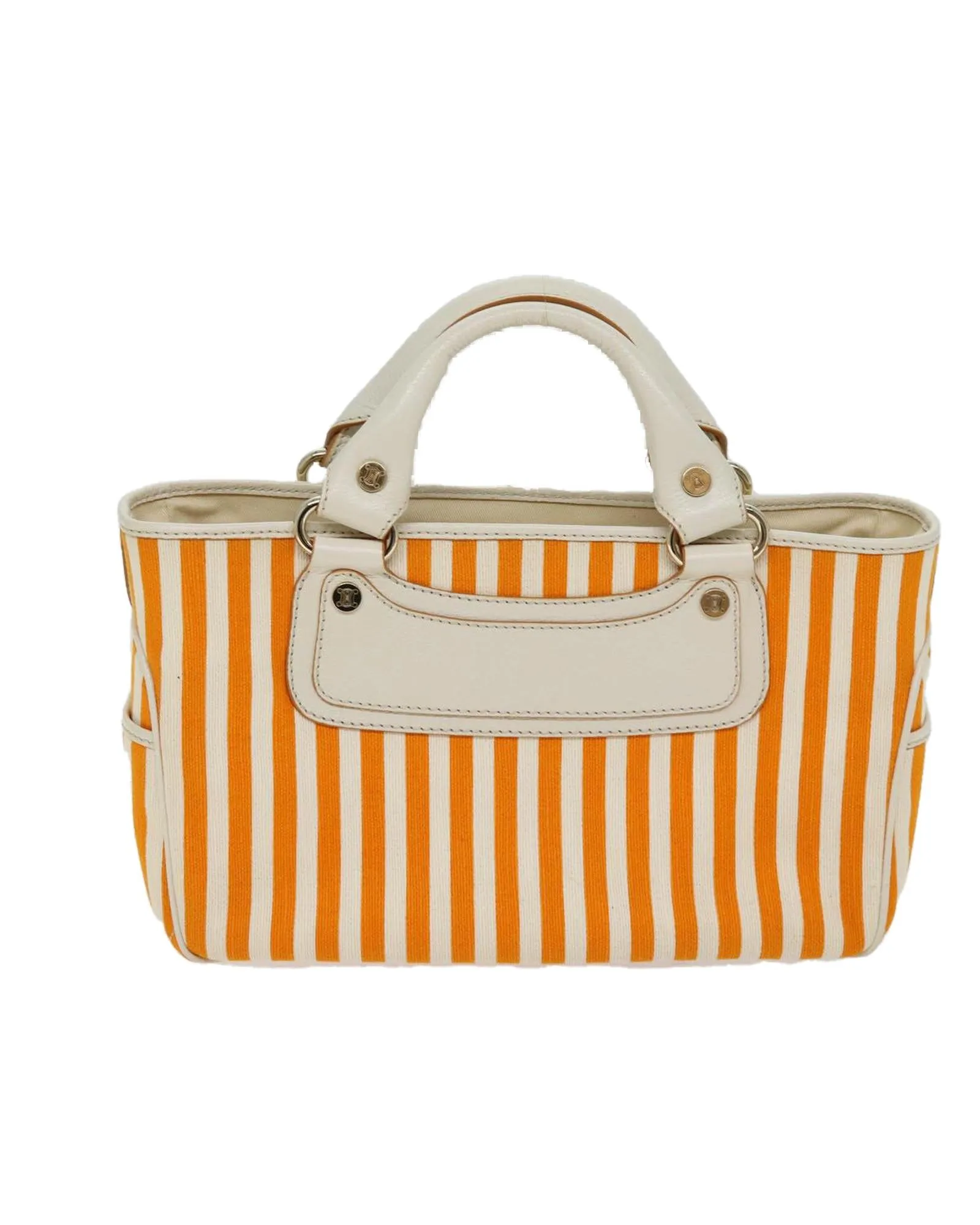 Orange Canvas Hand Bag by Celine