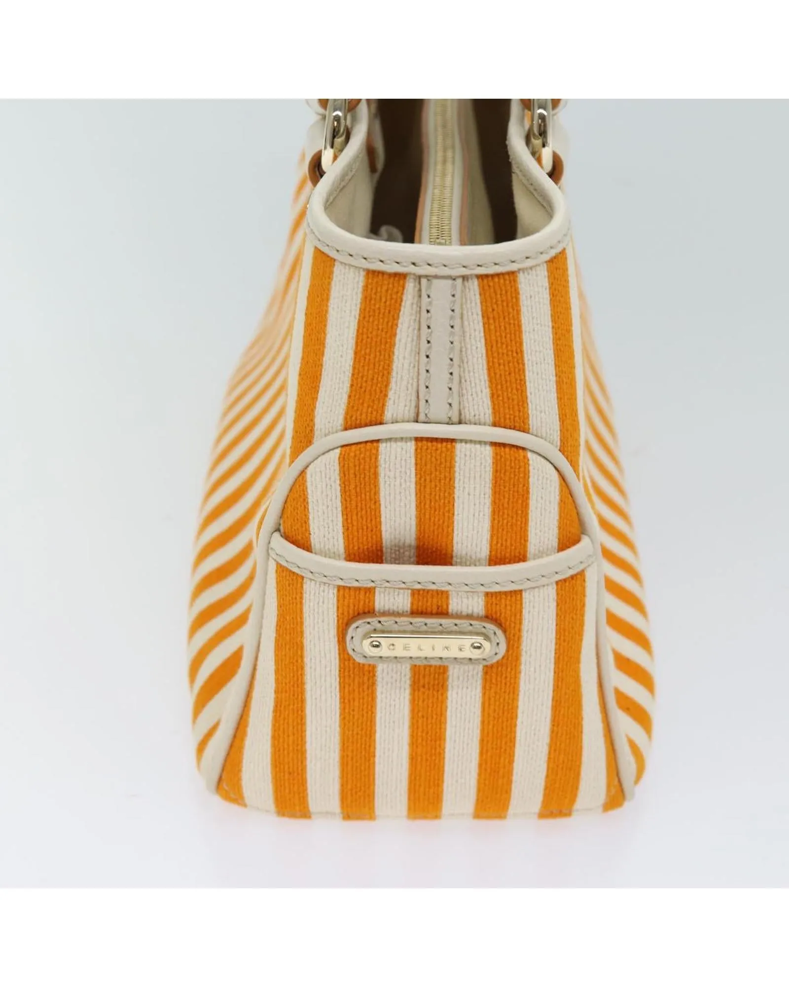 Orange Canvas Hand Bag by Celine