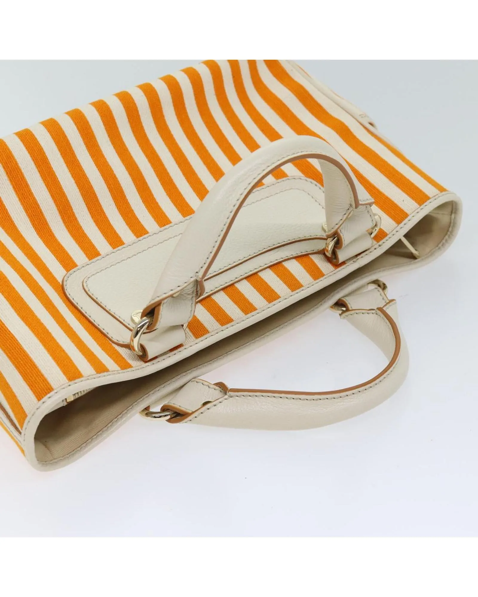 Orange Canvas Hand Bag by Celine