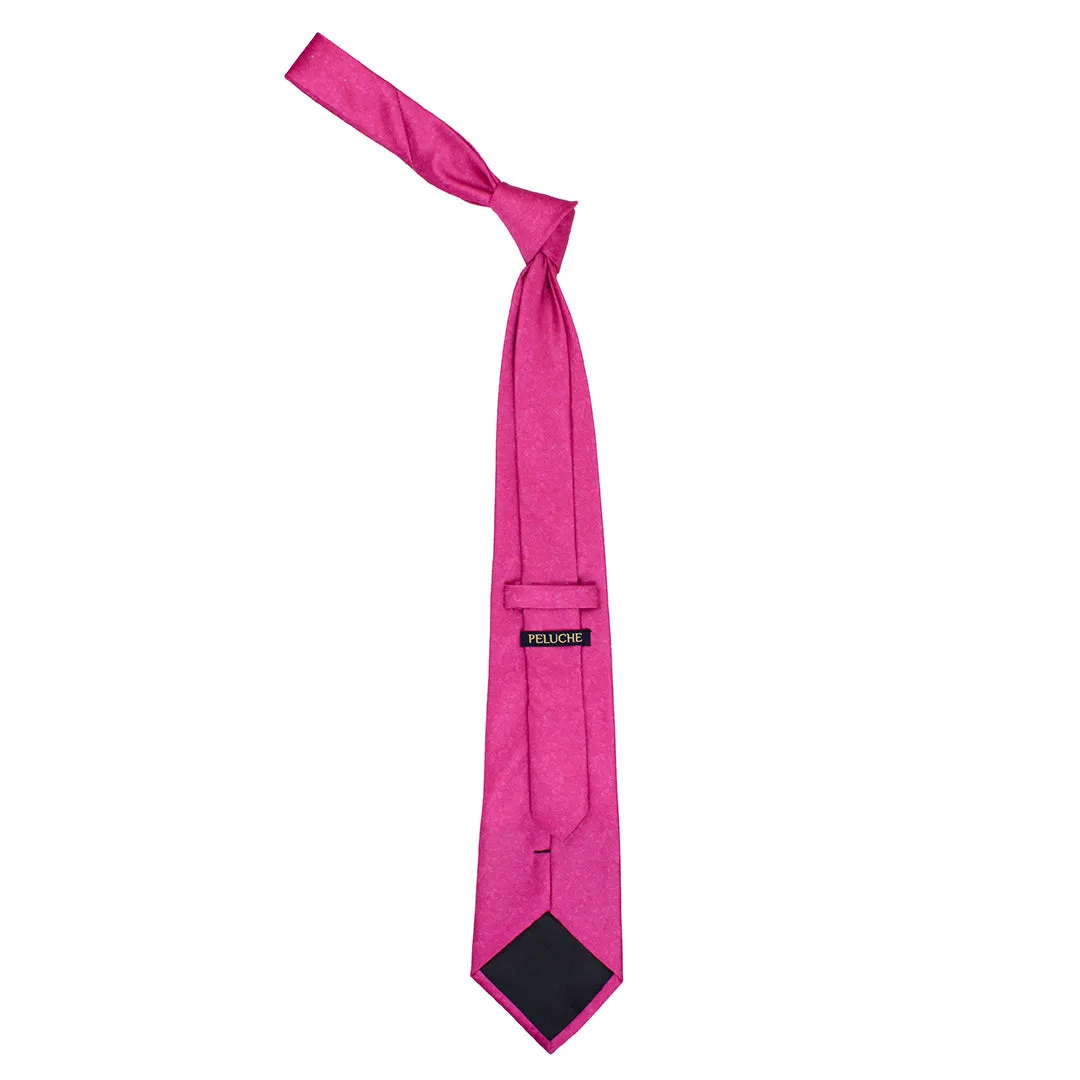 Peluche Blush Elegance Magenta Broad Neck Tie & Pocket Square Set for Men