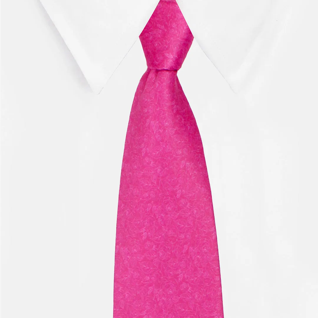 Peluche Blush Elegance Magenta Broad Neck Tie & Pocket Square Set for Men