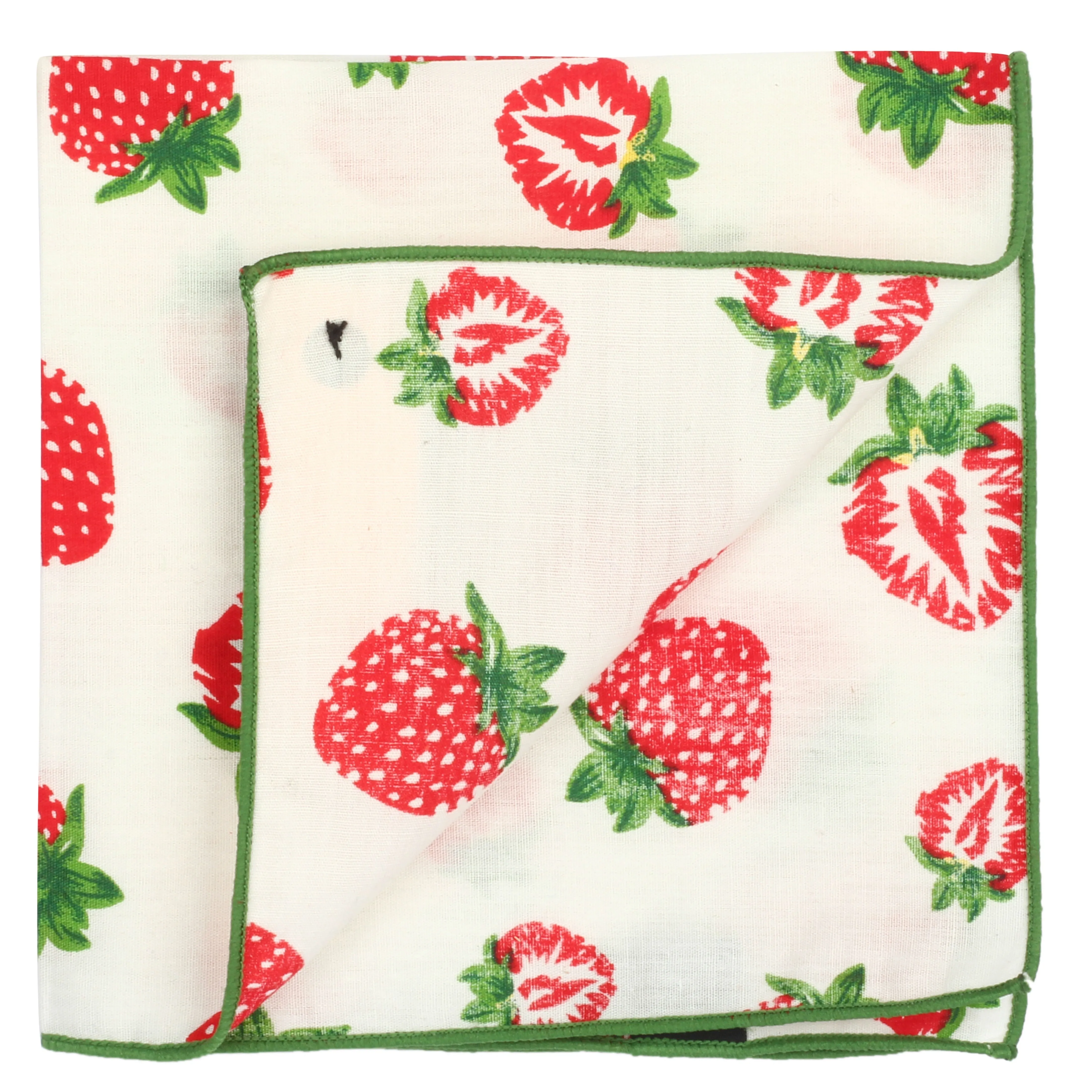 Peluche Juicy Strawberries White and Red Colored Pocket Square for Men